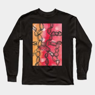 Red and Yellow Abstract Watercolor Painting Long Sleeve T-Shirt